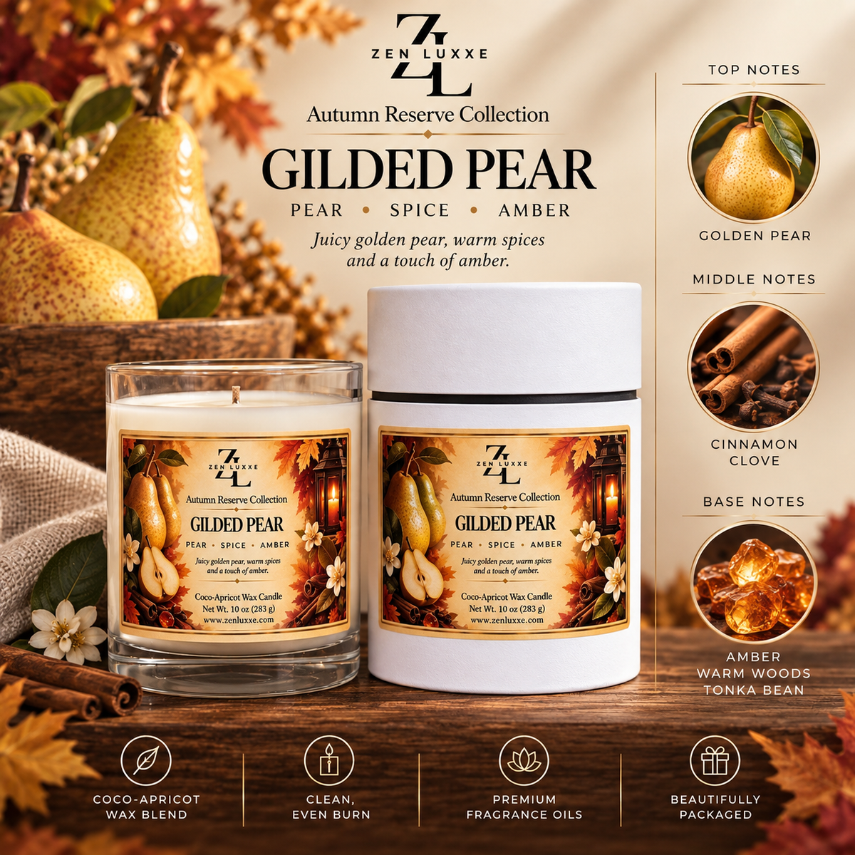 Gilded Pear Candle | The Autumn Reserve Collection